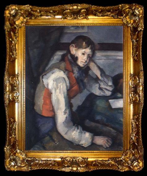 framed  Paul Cezanne the boy in the red waistcoat, ta009-2